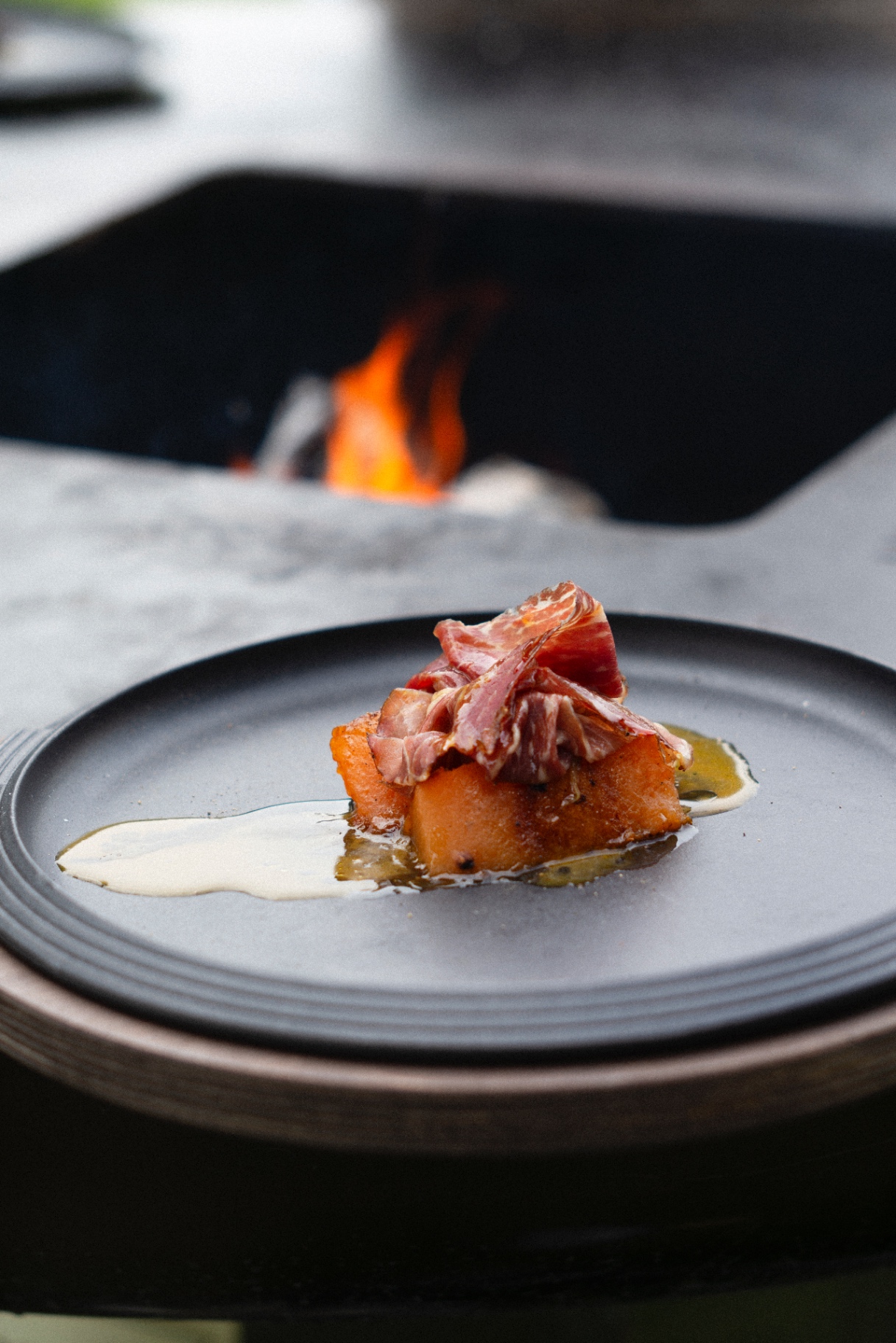 Zucca arrostita con prosciutto crudo e crema